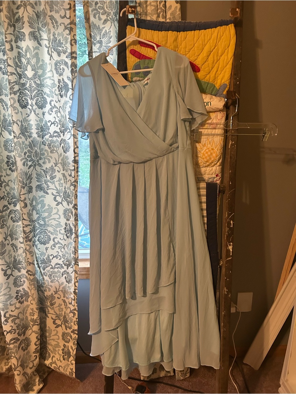 Ever Pretty Light Blue High-Low Chiffon Wrap Dress